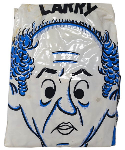 Three Stooges Bop Bag by Hampshire Manufacturing, Inc. From 1959 -- Some Soiling & Gumming to Plastic, and Yellow Discoloration on Larry's Body, Overall Very Good With Material Intact